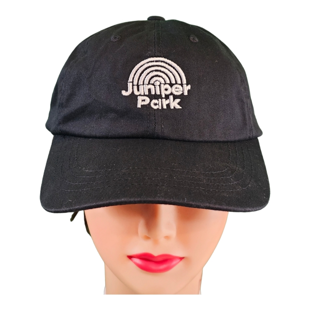 Juniper Park Rainbow Embroideried Black Unisex‎ Adjustable Hat Baseball Cap